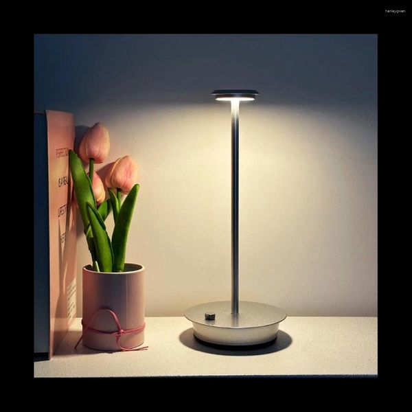 Настольные лампы светодиодные водонепроницаемые перезаряжаемые настольные лампы Touch Touch For Bar Living Room Чтение Night Light-D