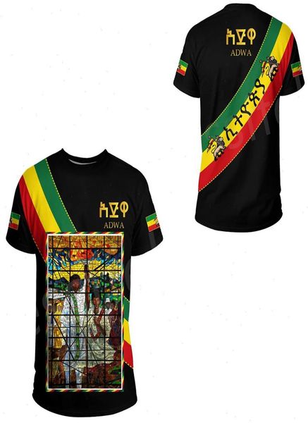 Tessffel Etiópia Africa do condado de bandeira camiseta reggae retro tribo leão 3dprint homens mulheres verão engraçado mangas curtas tshirts streetw4841058