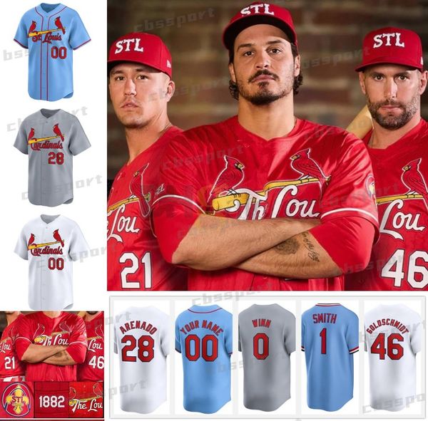 Nolan Arenado 2024 City Connect Jersey Paul Goldschmidt Willson Contreras Yadier Molina Dylan Carlson Paul Dejong Albert Pujols Cardinals Ozzie Smith Trikots