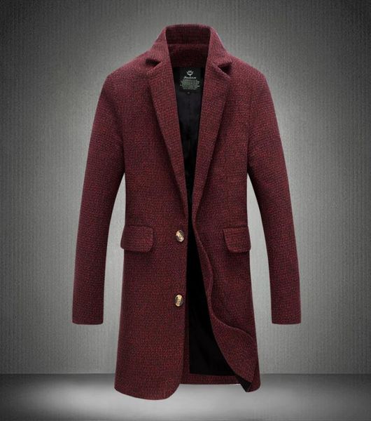 Ganz 5xl 2017 Neue Trenchcoat Männer Top Modestil Frühling Winter Mantel männliche Markenkleidung Qualität Wein Red Homme Trench65553364