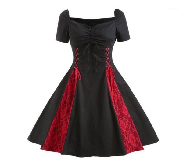 2019 New Women Women Short Slave Gothic Lace Rockabilly Night Prom Swing Swing Dress Vocation Sundresses Bandage12760709