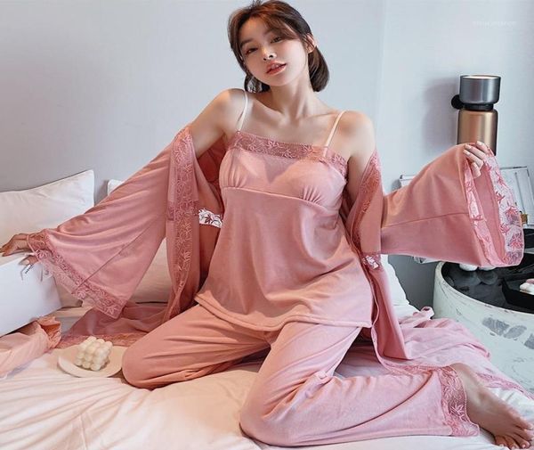 Set di pigiami da notte invernale set da donna morbido mantieni il caldo abbigliamento da sonno sexy pjs 3ps a manicotto a manicotto a manicotto da bagno da bagno da bagno abito di lingerie abita di lingerie19753661