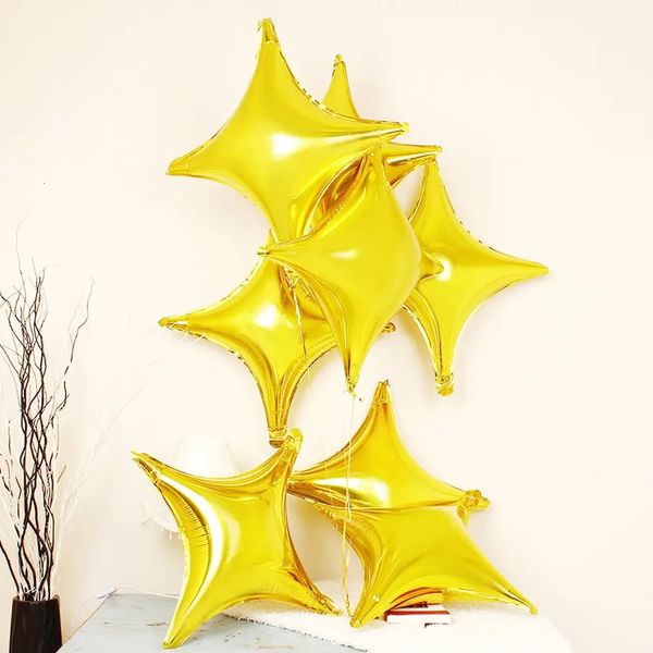 10pcs/Los 24 -Zoll -Vier Angle Point Star Balloons Gold Silber Vierecke Ballon für Hochzeits Geburtstagsfeier Air Helium Decor Balon 240509