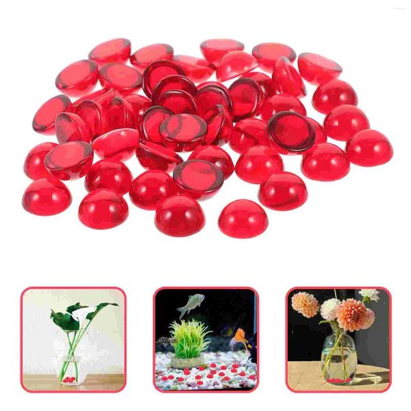 Vasi 50pcs Flower Mini Vase Filler Perline di fondo piatto Decorazioni rosse Materiale.