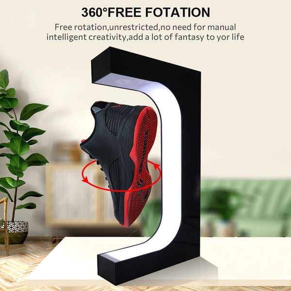 360 -Grad -Rotation Levitation Floating Shoe Display Stand Home Magnetic Sneaker House Shop hält EUUS 240508