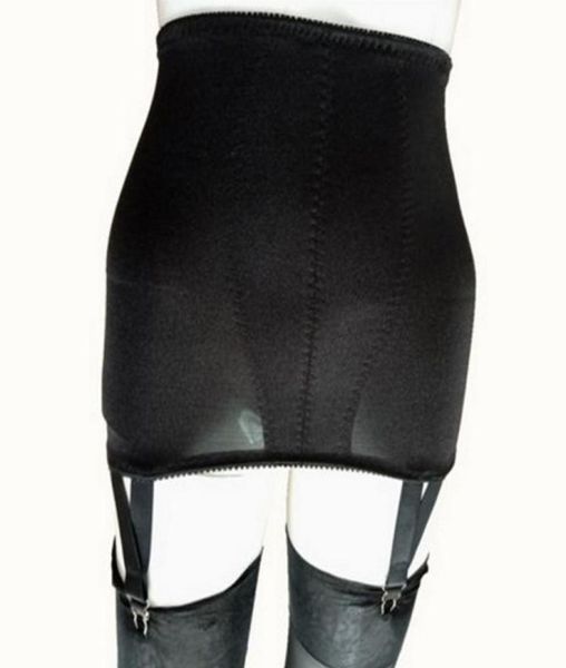 Сексуальные женщины с высокой талией прямой юбки с 4 -х с прямыми ремнями сетчатое белье подвеска подвеска эластичная пояс Sxxl черный белый N9767933