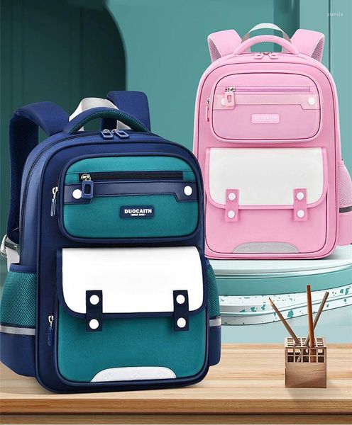 Рюкзак школы начальной школы девочки мальчики 1-3-6 класс розовая легкая сумочка водонепроницаемая сумка большая емкость