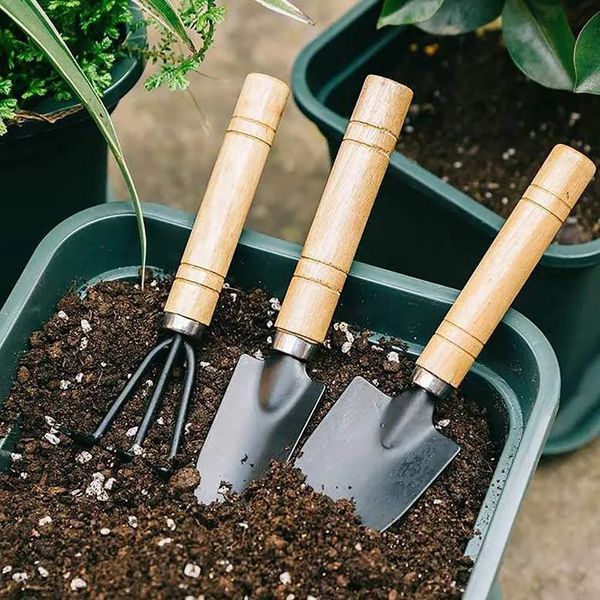 3pcsset mini giardino set di strumenti per piante verdure di cactus a vaso di fiore che scava erbacce piccoli strumenti per interni 240516