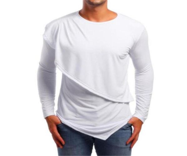 Летние мужчины личность нерегулярная футболка с длинным рукавом панк -футболка
