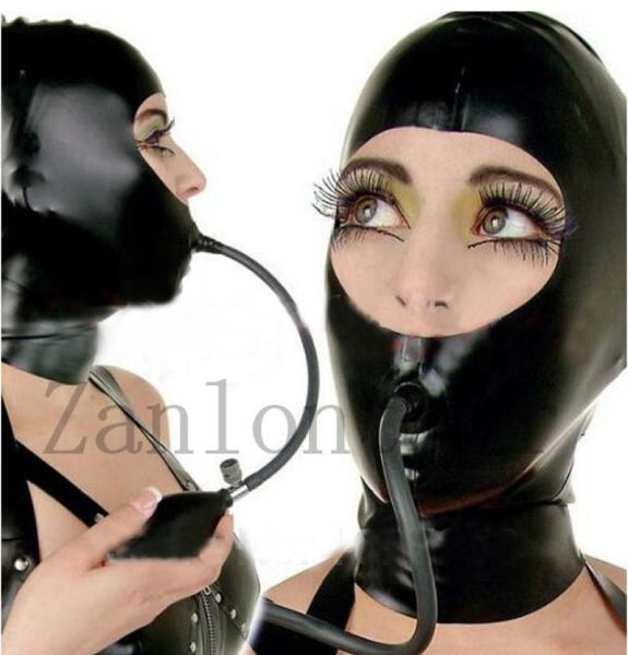 2017 sexy Produkte exotische Dessous handgefertigte Latexmund aufblasbare Gaghauben Mask CEKC FETISH8109081