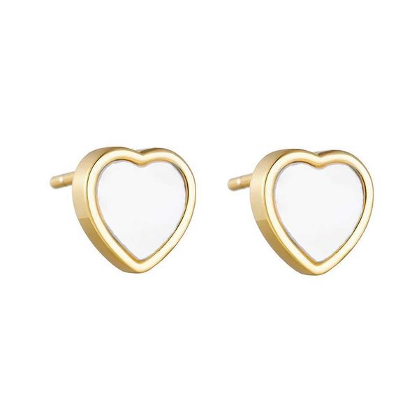 Stud Fulsun Standard China Madre all'ingrosso Madre di Pearl 14K Gold Vermeil Shell Heart Oreging Q240517