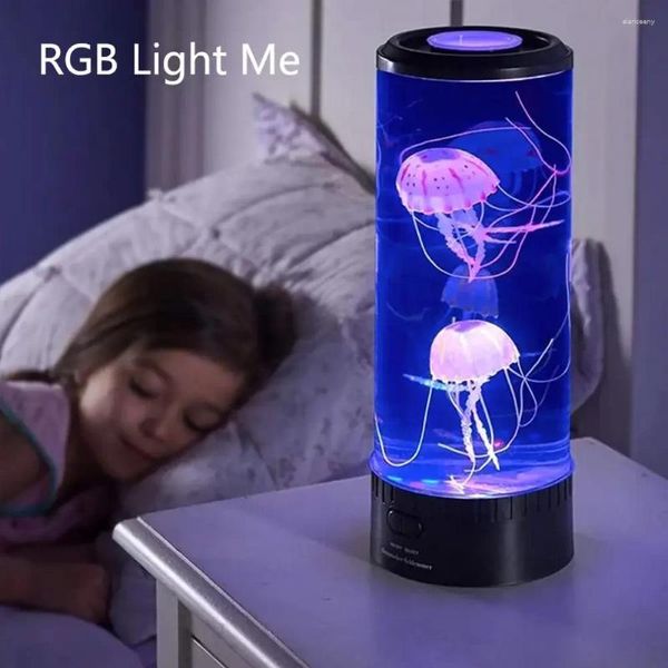 Tischlampen LED Quallenlampe USB -Lade -Aquarium -Tankfarbe ändern Fernbedienung Nachtlicht Geburtstag Geschenkgroßhandel Großhandel