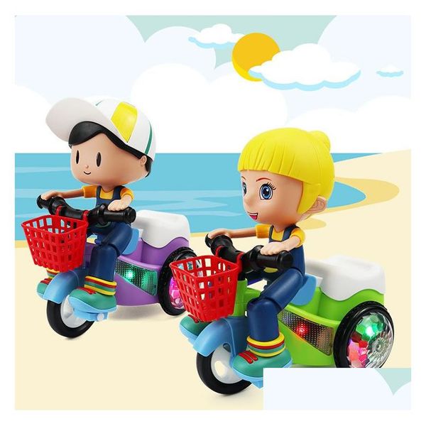 Party bevorzugt Tiktok die gleiche Art von Online -Promi -Stunt -Dreirad -Spielzeug Elektroauto Licht Musik Baby Boy Girl Drop Lieferung Home Gard Dhnps