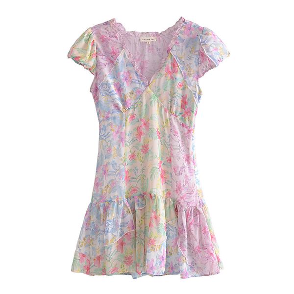 Vestidos casuais básicos boho inspirado estampa floral vestido de verão em videira doce vestido de festa de festa curta Mini Meni Meni Dress Dress Ladies Dress 230719