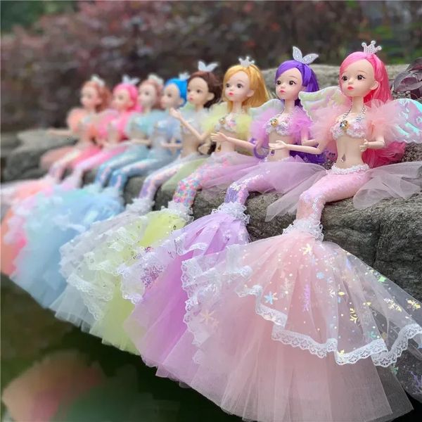 1/6 Hochzeit Mermaid Puppe 30 cm BJD Puppe 13 Joint Movable Fashion 3d Eye Kleidung Abnehmbares Dress-up Toy Girl Geburtstagsgeschenk 240520