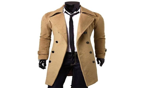 FALLMEN Long PEACOAT inverno inverno giacca da uomo cappotto maschio camelblackgray lana soprabito manteau MC05616770433859167