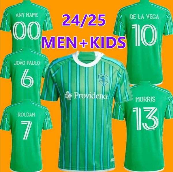 24 25 Seattle Sounders Roldan Men Maglie da calcio Morris Ruidiaz de la Vega Alencio Casa Green Shirt Clessie Short Auniforms per adulti 665