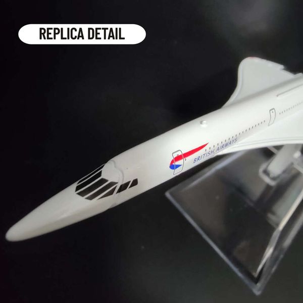 Scala 1: 400 Modello di aeromobili in metallo, Regno Unito British Concorde Flight Airlines Replica Aviation Airplane Miniature for Boy