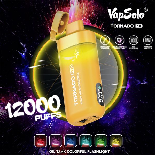 Puff 12k vape tornado shisha descartável e caneta de cigarro rgb luz 12000 bang bang box sigaretta elettronica randm Recgargelegable Airflow Ajuste Dispositivo