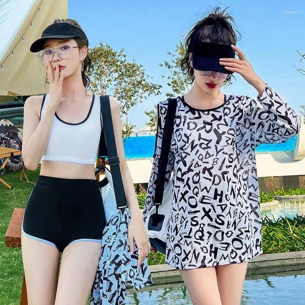Damenbadebekleidung Sport Damen 2024 Badeanzug Frauen Split Drei -teilige konservative schlanke koreanische Frühlingsschwimmanzug Großhandel