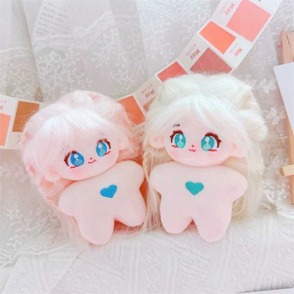 Doldurulmuş Peluş Hayvanlar Mini Kaii Idol Bebek 10cm Sevimli Çıplak Yağ Vücut Bebek Bebek Yok Peluş İkizler Bebek Mavi Yıldız Dekor Sevimli Yumuşak Çocuk Oyuncaklar Hediye