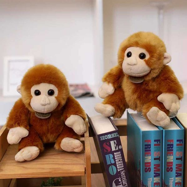 Animais de pelúcia de pelúcia kaii nórdico dtyle gorilla marrom macaco de pelúcia brinquedo macio simulação macia de peito de orangotango
