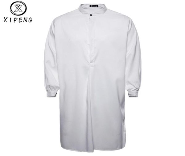 2018 Herbst neue Marken Men039s Shirt Arabische Mode einfache lange Männer039s Casual Shirt White Muslim Robe Thobe Kleid mxxl2171528