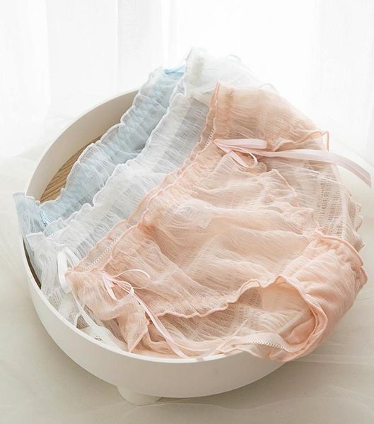 Women039s Höschen 5 pcslot süße Spitzenlicht transparente Briefs Frauen Girls Lolita Unterwäsche Lot Fairy Panty Sexy Mitte Taille LIN9461627