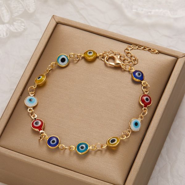 Designer Lucky Turkey Evil Eye Armband für Frauen Männer farbenfrohe rot blaues Auge Verstellbare Metallkettenbänder viel Glück Reichtum Schmuck Geschenke Ymb041