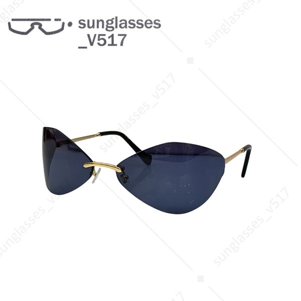 Óculos de sol designers óculos de sol rômbicos copos sem aro Contorno de lente curva Lente de lente curvo Estéticos Óculos de sol Metal Light Light e confortável óculos de óculos M91AV