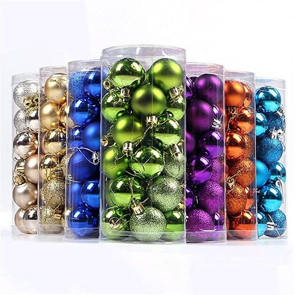 Weihnachtsdekorationen 24pcs 3 cm 4 cm Baumkugeln Hängende Anhänger Ball Weihnachts