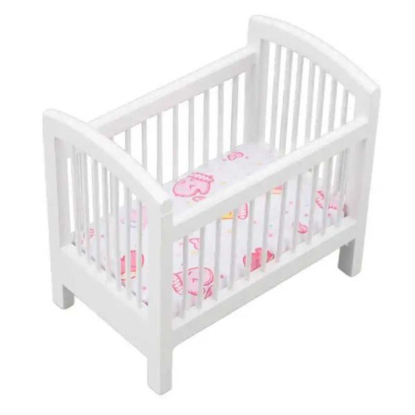 Baby Cribs Mini Crib Anti Cracking Doll House Crib Birke 1 12 Puppenhaus WX
