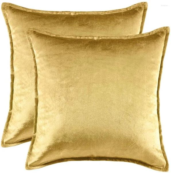 Cuscino oro moderni cover solidi per divano di divano letto 45x45 federe quadrate di velluto blu di lusso