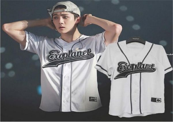 Exo Planet 3 Exordium T -Shirt in Seoul Kpop Unisex Button Down T -Shirt Baekhyun Sommer Tops Mode koreanische Fans T -Shirts 2103316385266