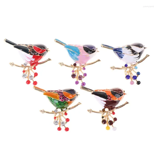 Spettame 5 colori Bird Women Bird Bird Beado Eat Office Animal Office per animali da festa Pins per spille da donna Accessori per donna 1pc