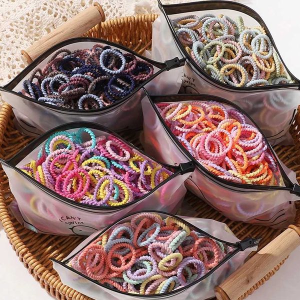 Haarzubehör 100pcs/Bag Elastic Stirnband für Mädchen Babys Langlebige Haarzubehör Kinderhaarringe Stirnbänder Schraubenköpfe Großhandel Geschenke D240520