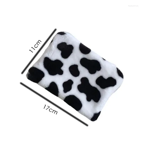 Stume da stoccaggio Modello di mucca Plush Coin Pulses Mini Wallet Borse Card Credit ID Pocket Girls Girl Female Female Zip