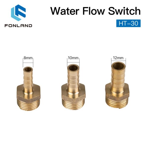 Fonland Water Flow Switch Sensor 8/10/12mm HT-30 für CO2-Lasergravurschneidemaschine schützen