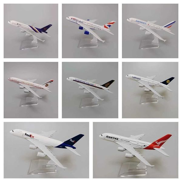 Aircraft modle 16 cm in lega metallo Qantas Corea del Sud Luxembourg Singapore Etihad UK FedEx France Airbus 380 A380 Aeromobile Aeromobile S2452089