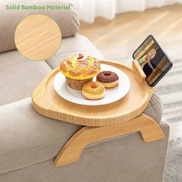 Sofa Arm Tablett Couch Clippisch tragbare Tassenhalter Armlehne für Snacks Getränke Fernbedienung Kaffee 240510