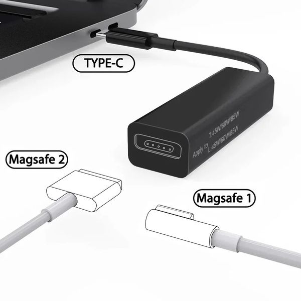 USB -Wandlerladungsadaptertyp C für Magsafe 1 und 2 Geräte, die mit für MacBook Pro / Air kompatibel sind