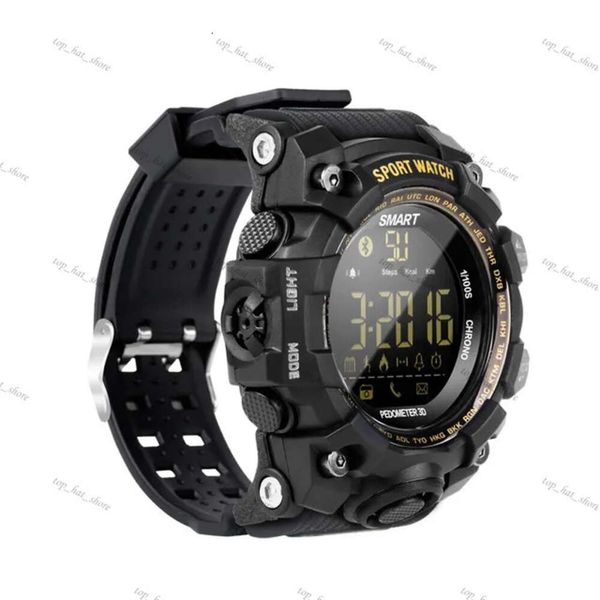 Relógio ex16s relógio inteligente Bluetooth à prova d'água IP67 Relogios Pedômetro StopWatch Wristwatch Scret Scret Screen Scret Bracelet Smart para iPhone iOS Android Watch 440