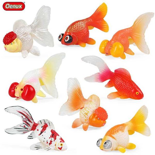 Neuheit Spiele Oenux New Ocean Animals Simulation Clown Fisch Goldfisch Meeresleben Modell Actionfiguren PVC Miniaturdekoration Ausbildung Kinder Spielzeug Y240521