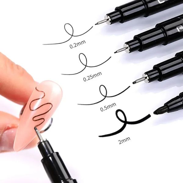 Schwarze Nagelkunst Graffiti Stift für 3D -Nagelkunst DIY Polish Pen Pain Lackierstift Maniküre Nagel Design Malwerkzeuge Nägel Pinsel