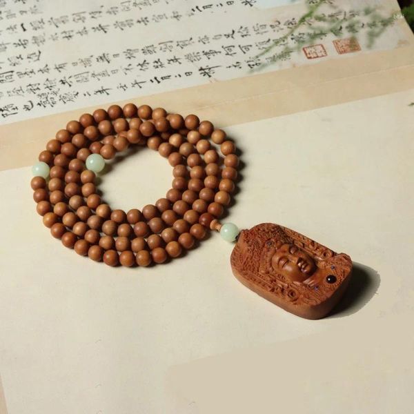 Braccialetti di collegamento India Sandalo a sandalo longdiyhandheld buddha perle di preghiera perle a corda a pendente a ciondolo a ciondolo assemblato