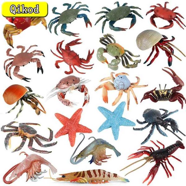 Neuheit Spiele Neue Simulation Ozean Marine Tiere Figuren Krabben Seestern Lobster Hermit Krabben -Garnel Action Figur Kollektion Kinderspielzeug Y240521