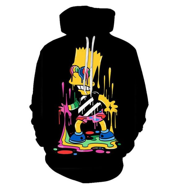 2020 neuer Stil Anime Die Simpsons Hoodie Männer Frauen Homer J Simpson Kapuzenpullover 3D bedruckt