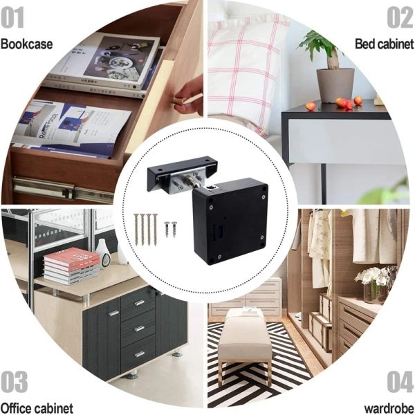 Smart Drawer Electronic RFID Door Schloss versteckte DIY -Holzschrank -Türschlösser 13,56 MHz RFID -Tag IC -Karte Neu einfach zu installieren