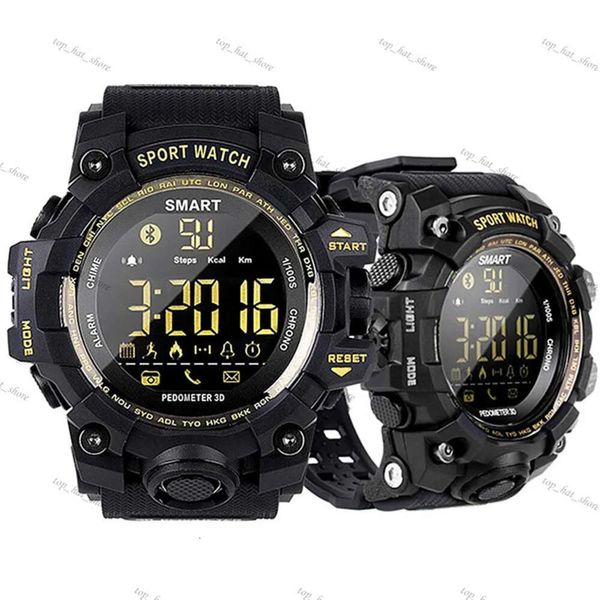 Relógio ex16s relógio inteligente Bluetooth impermeável IP67 Relogios Pedômetro StopWatch Wristwatch Scret Scret Screen Scret Bracelet para iPhone iOS Android Watch 146