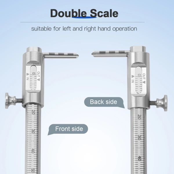 Pinça deslizante ortodôntica dental 0-80mm Medição de implante Scale de medidor